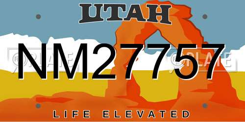 NM27757 Utah License Plate