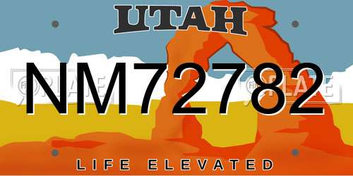 NM72782 Utah License Plate
