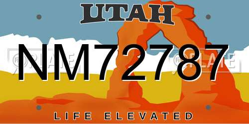 NM72787 Utah License Plate