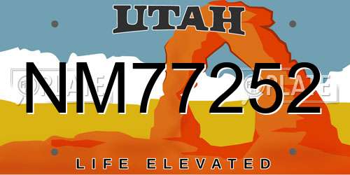 NM77252 Utah License Plate