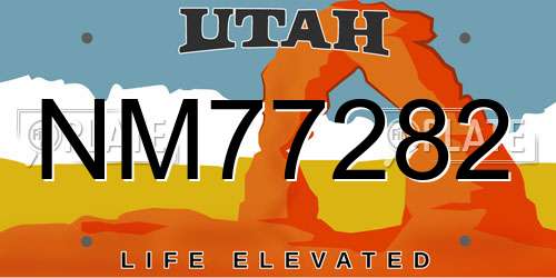 NM77282 Utah License Plate