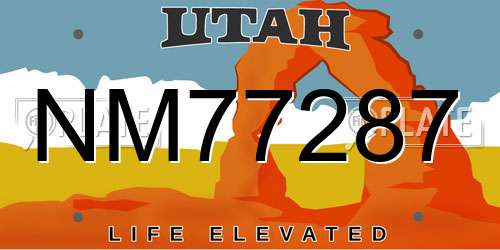 NM77287 Utah License Plate