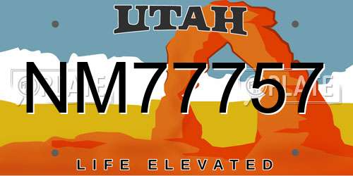 NM77757 Utah License Plate