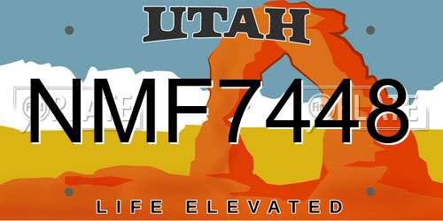 NMF7448 Utah License Plate