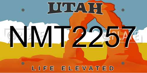 NMT2257 Utah License Plate