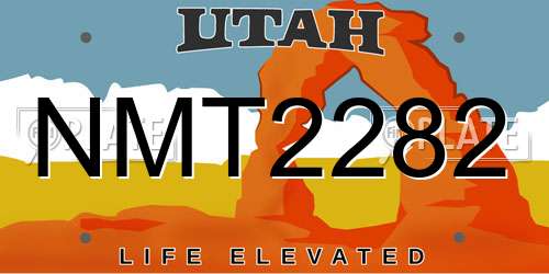 NMT2282 Utah License Plate