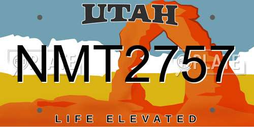 NMT2757 Utah License Plate