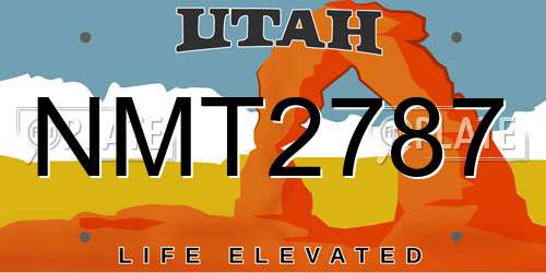 NMT2787 Utah License Plate