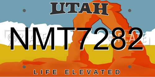 NMT7282 Utah License Plate