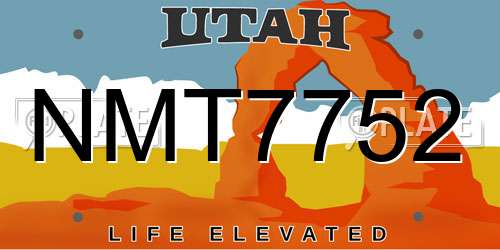 NMT7752 Utah License Plate