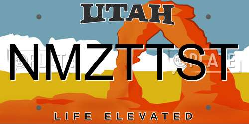 NMZTTST Utah License Plate