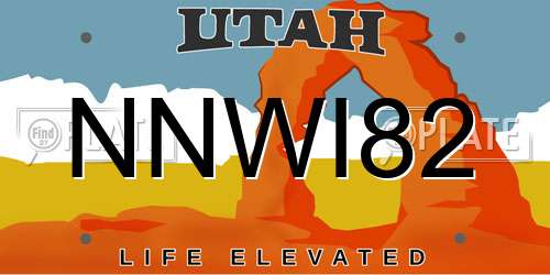 NNWI82 Utah License Plate