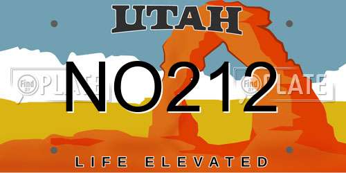 NO212 Utah License Plate