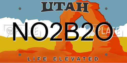 NO2B2O Utah License Plate