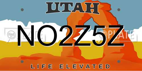 NO2Z5Z Utah License Plate
