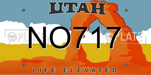NO717 Utah License Plate
