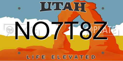 NO7T8Z Utah License Plate