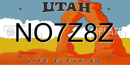 NO7Z8Z Utah License Plate