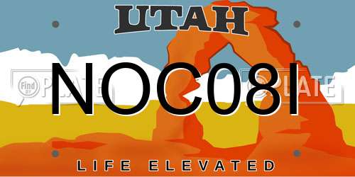 NOC08I Utah License Plate