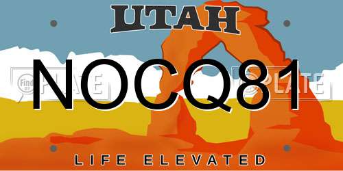 NOCQ81 Utah License Plate