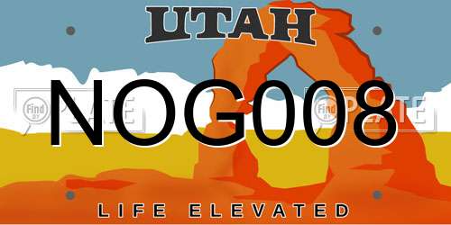 NOG008 Utah License Plate
