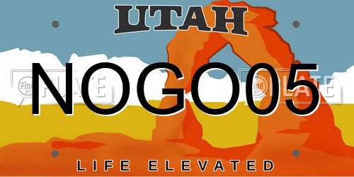 NOGO05 Utah License Plate