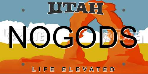 NOGODS Utah License Plate