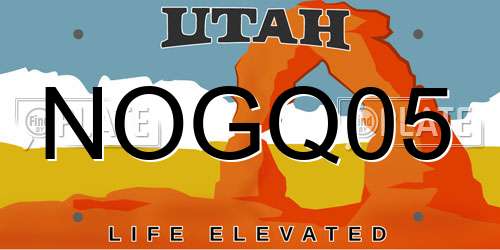 NOGQ05 Utah License Plate