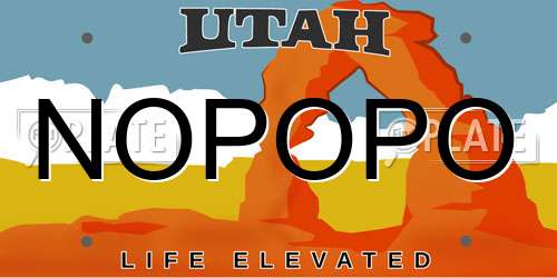 NOPOPO Utah License Plate