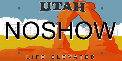 NOSHOW Utah License Plate