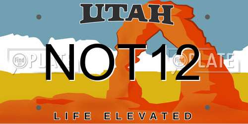 NOT12 Utah License Plate