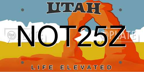 NOT25Z Utah License Plate