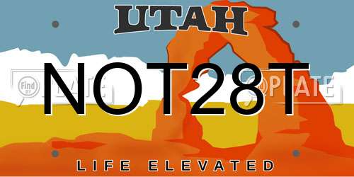 NOT28T Utah License Plate