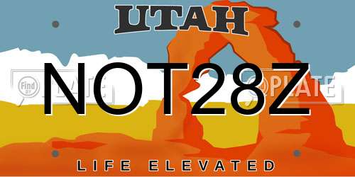 NOT28Z Utah License Plate