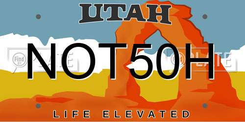 NOT50H Utah License Plate