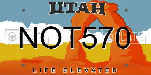 NOT570 Utah License Plate