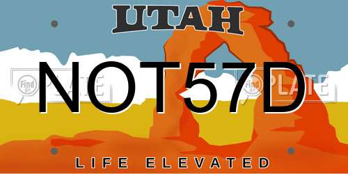 NOT57D Utah License Plate