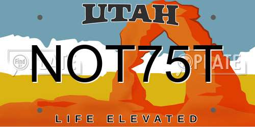 NOT75T Utah License Plate
