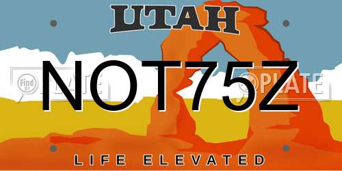 NOT75Z Utah License Plate
