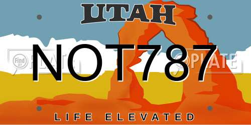 NOT787 Utah License Plate