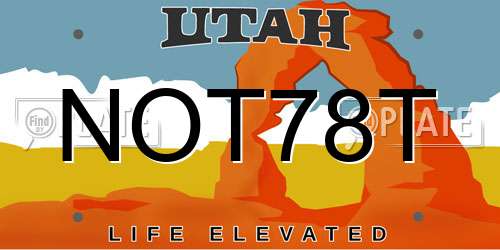 NOT78T Utah License Plate