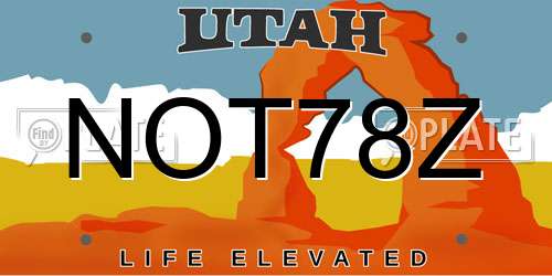 NOT78Z Utah License Plate
