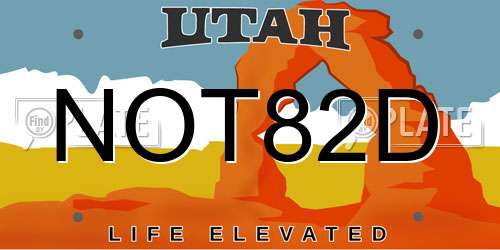 NOT82D Utah License Plate