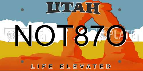 NOT87O Utah License Plate