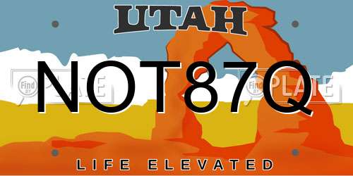 NOT87Q Utah License Plate