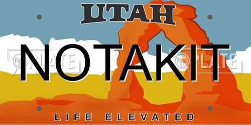 NOTAKIT Utah License Plate