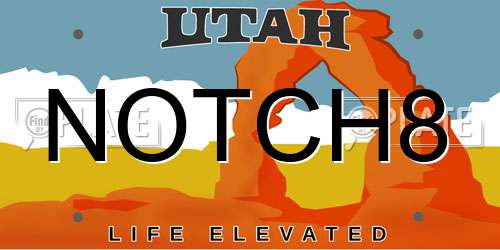 NOTCH8 Utah License Plate