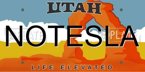 NOTESLA Utah License Plate