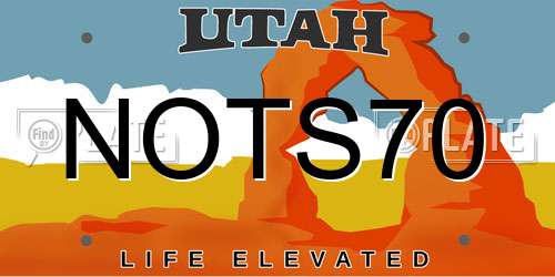 NOTS70 Utah License Plate