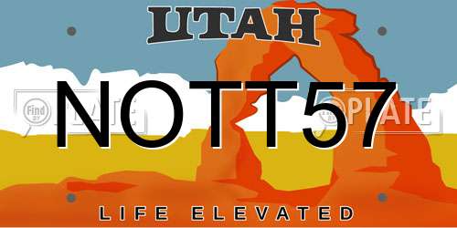 NOTT57 Utah License Plate
